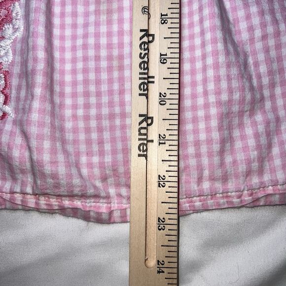 J. Marie Top Womens Size S Pink Gingham Floral Embroidered Sleeveless Tank READ - Picture 6 of 14